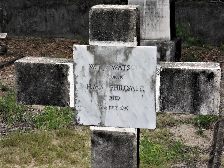 Grave of sailor from HMS Philomel Grave Island Zanzibar